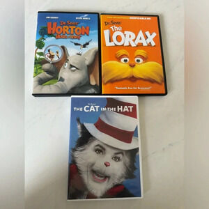 Dr Seuss DVD movie bundle- The Cat in the Hat, The Lorax, Horton Hears a Who